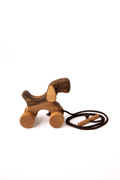 Duke the Wooden Dog Pull-Toy