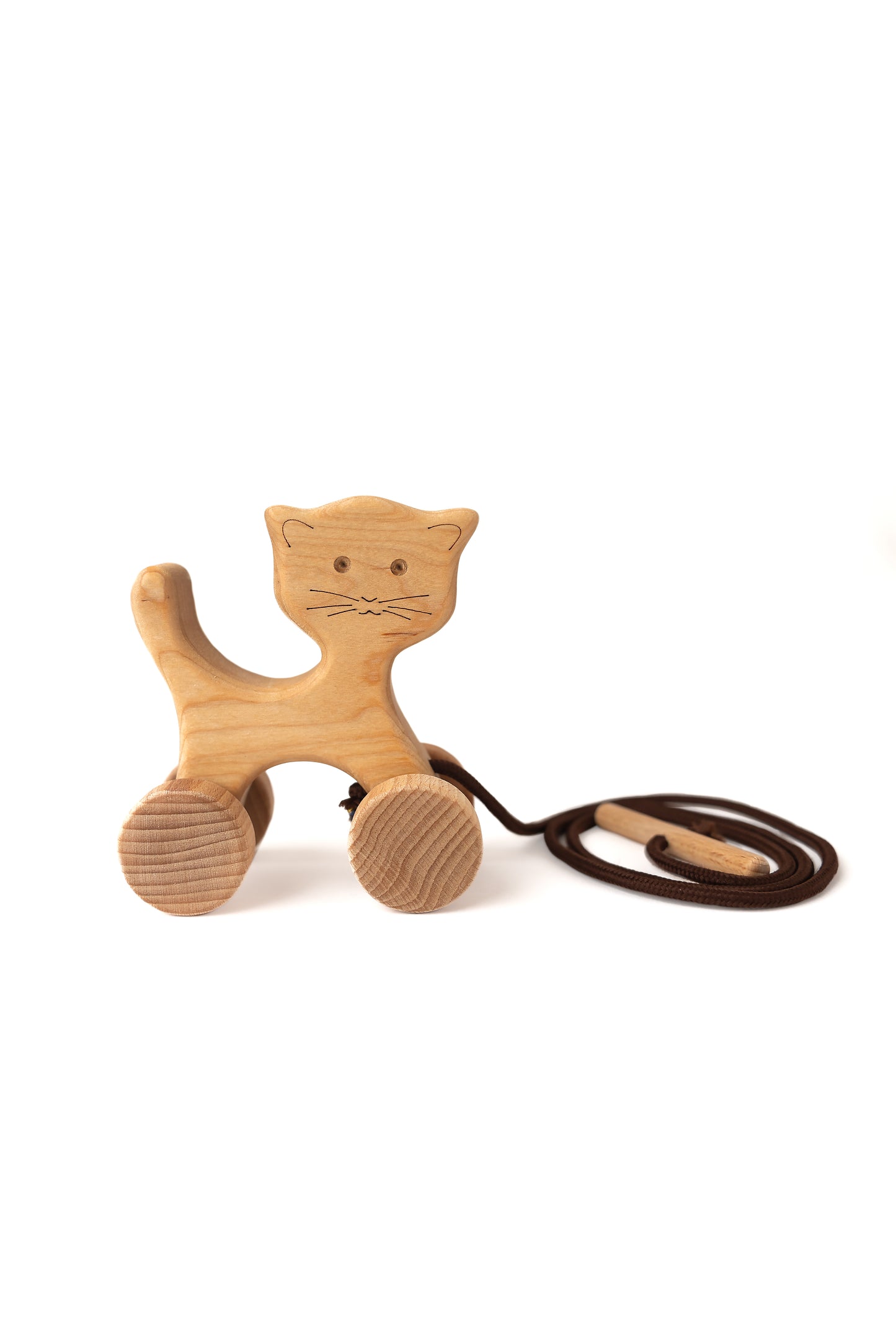 Clover The Wooden Cat Pull-Toy