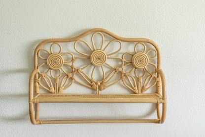 Daisy Whispers Rattan Wall Shelf