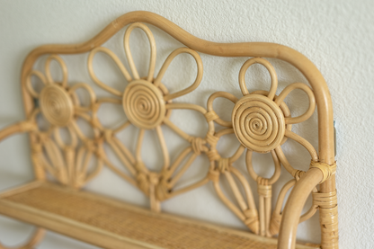 Daisy Whispers Rattan Wall Shelf