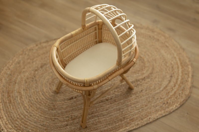 Dreamy Haven Rattan Doll Bassinet