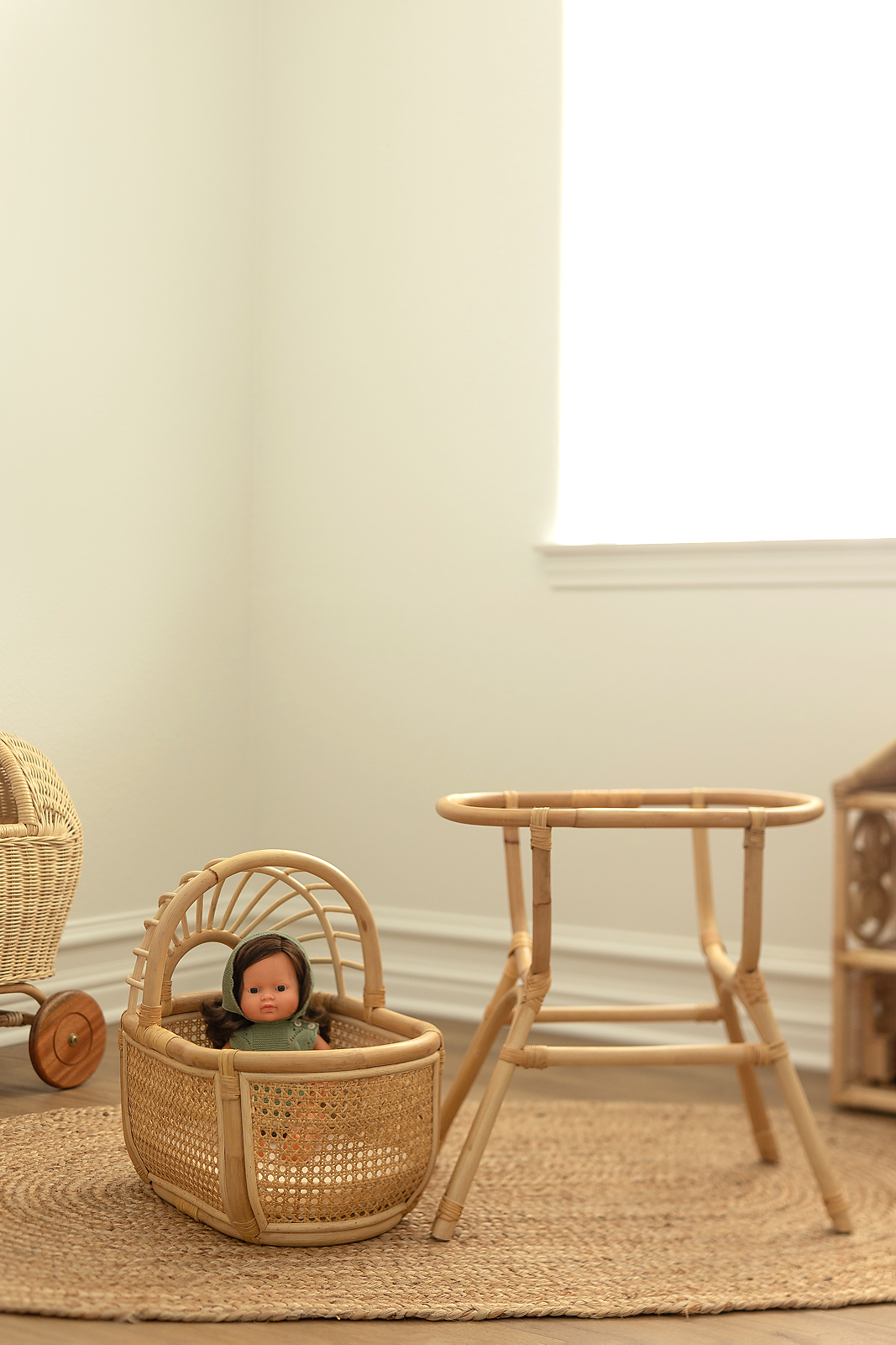 Dreamy Haven Rattan Doll Bassinet