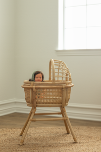 Dreamy Haven Rattan Doll Bassinet