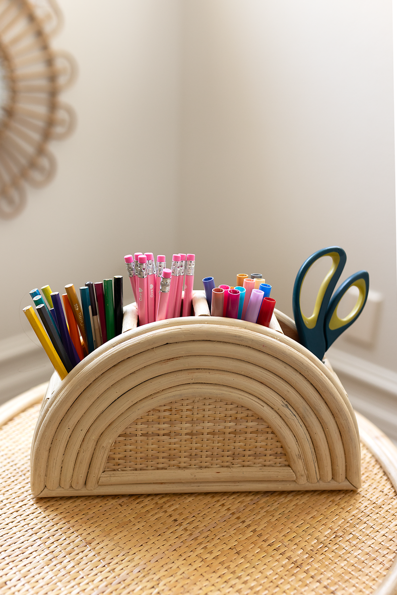 Rattan Desk Organizer