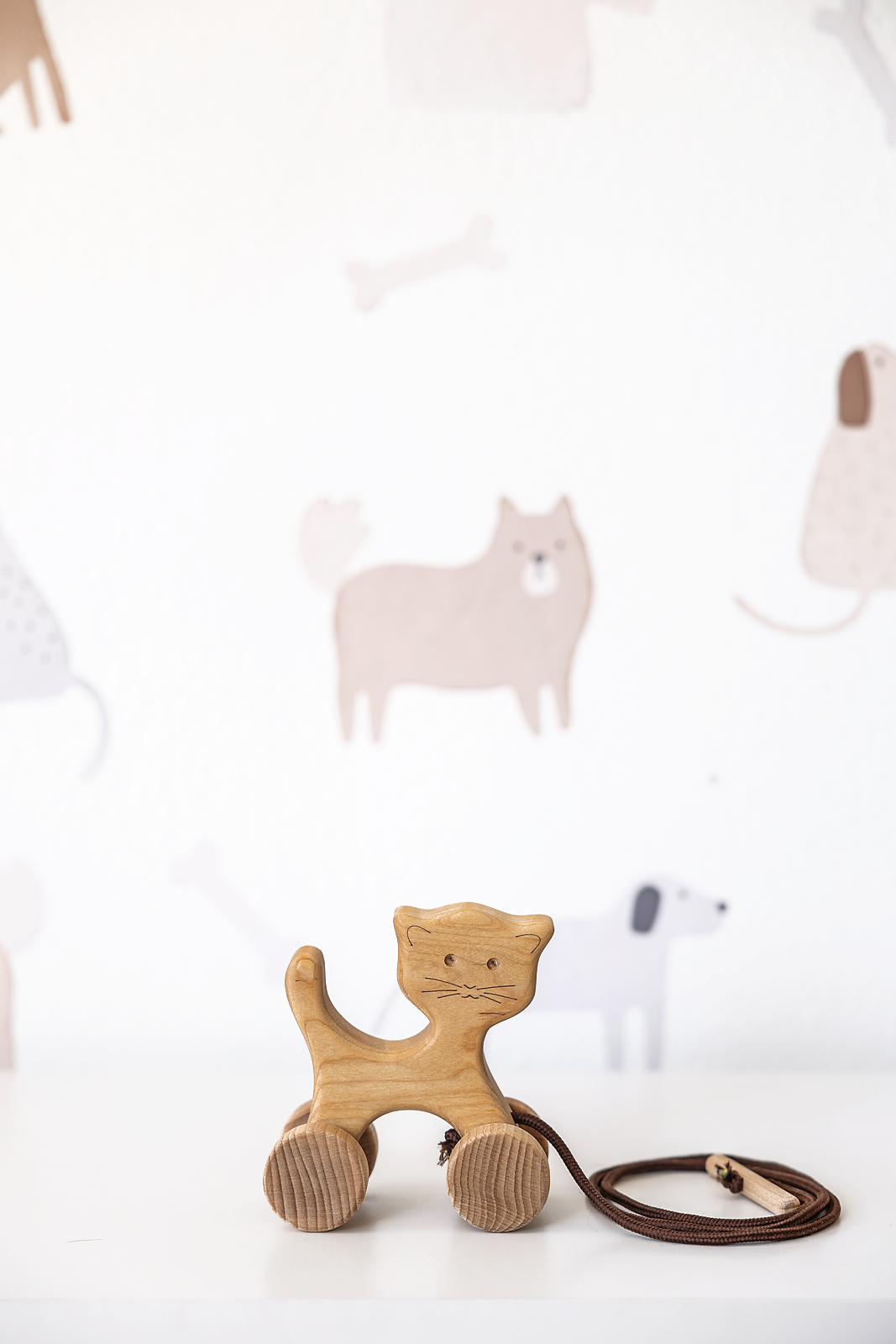 Clover The Wooden Cat Pull-Toy