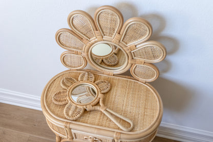 Lila's Rattan Hand Mirror