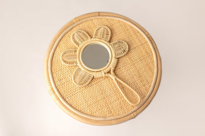 Lila's Rattan Hand Mirror