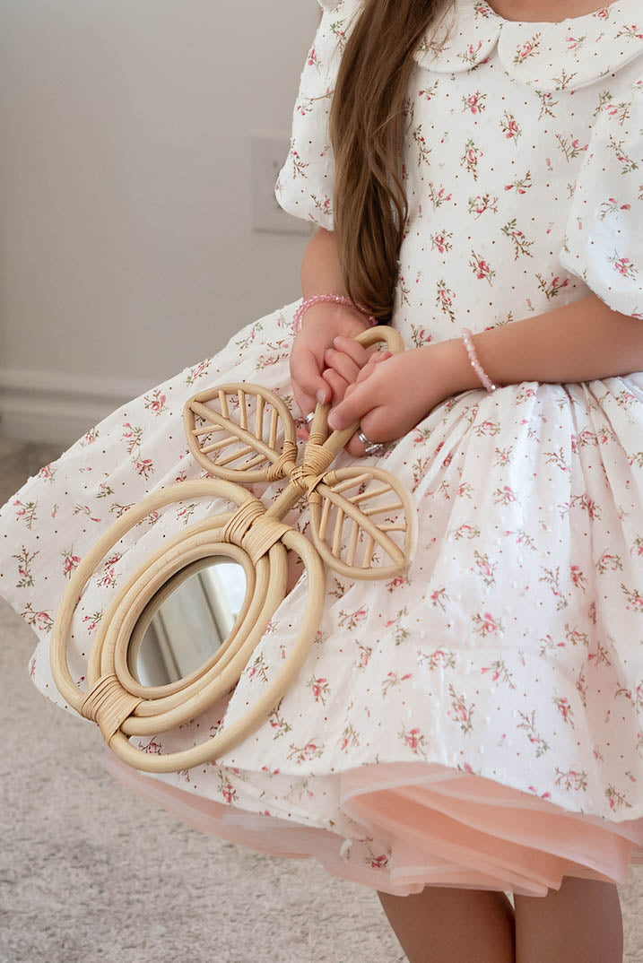 Apple Rattan Hand Mirror