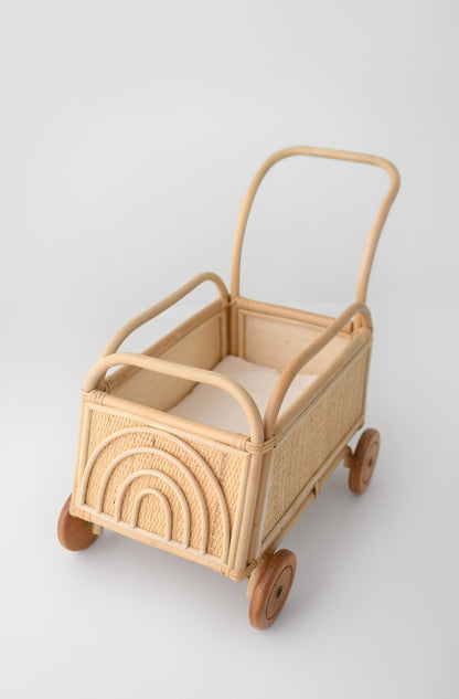 Rainbow Rattan Toddler Push Cart