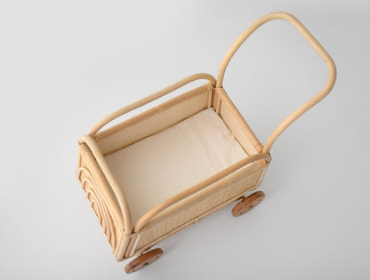 Rainbow Rattan Toddler Push Cart