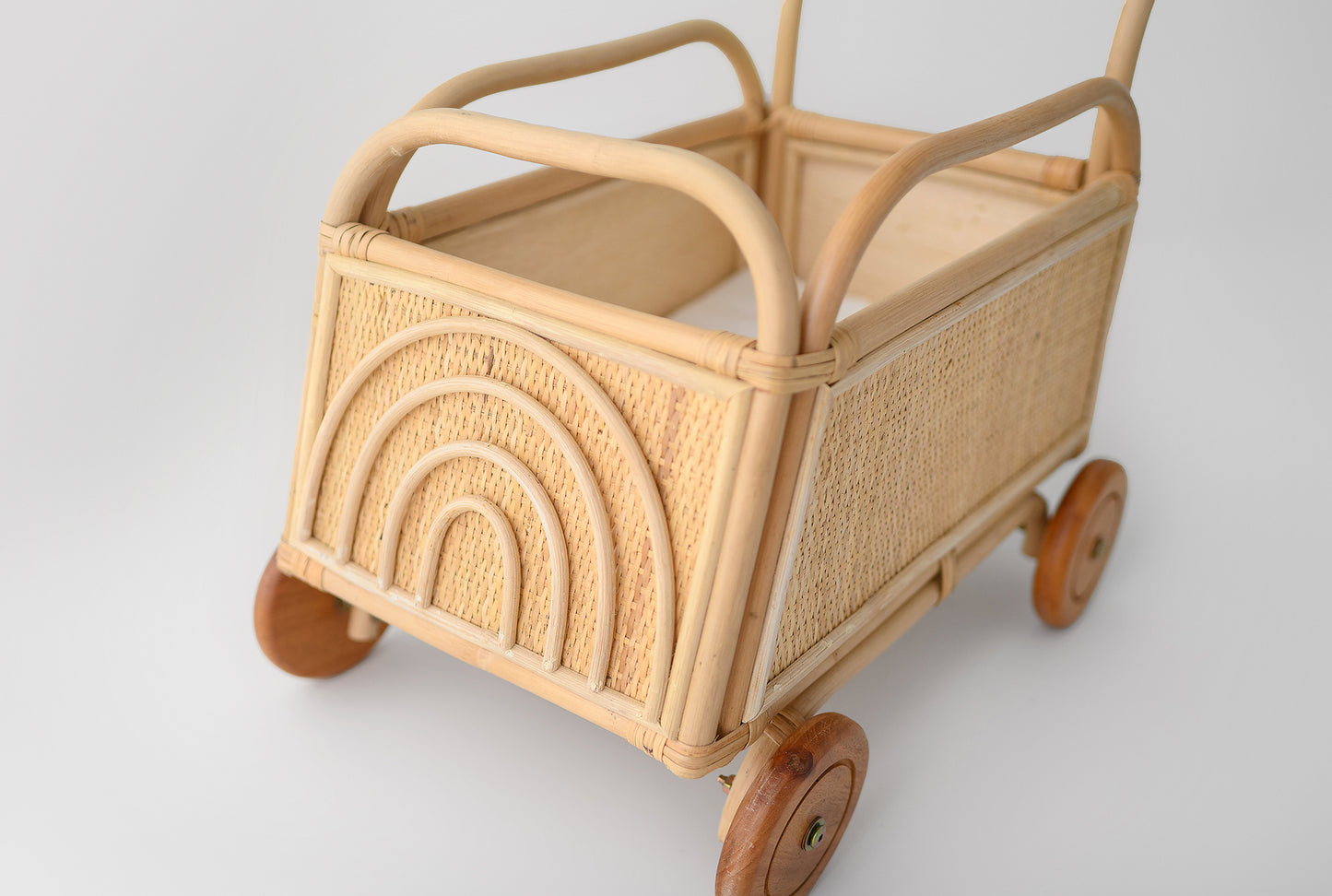 Rainbow Rattan Toddler Push Cart