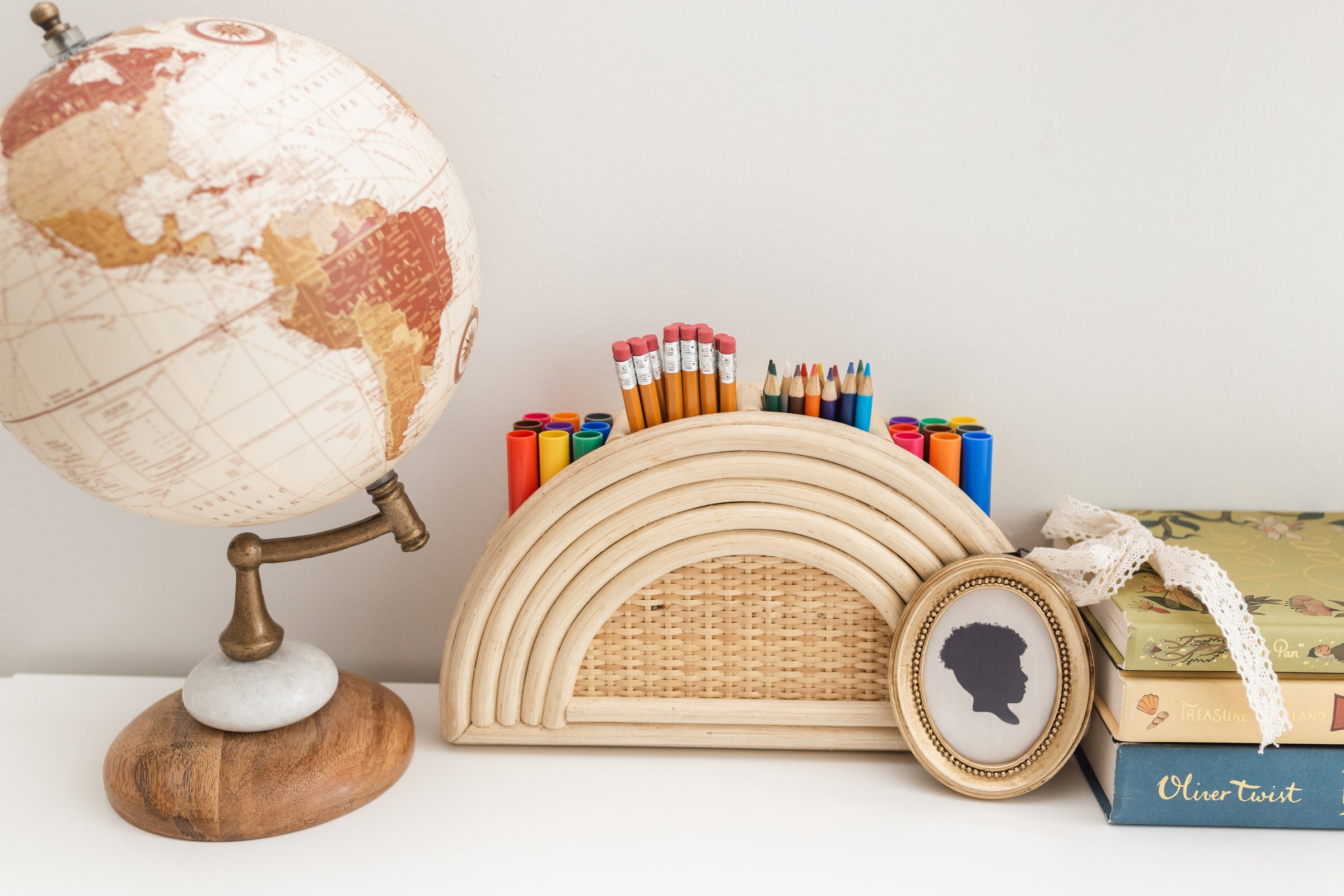 Rattan Desk Organizer