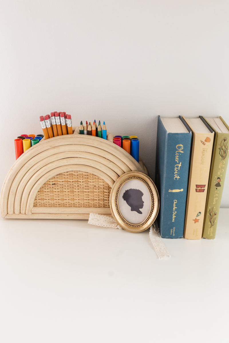 Rattan Desk Organizer