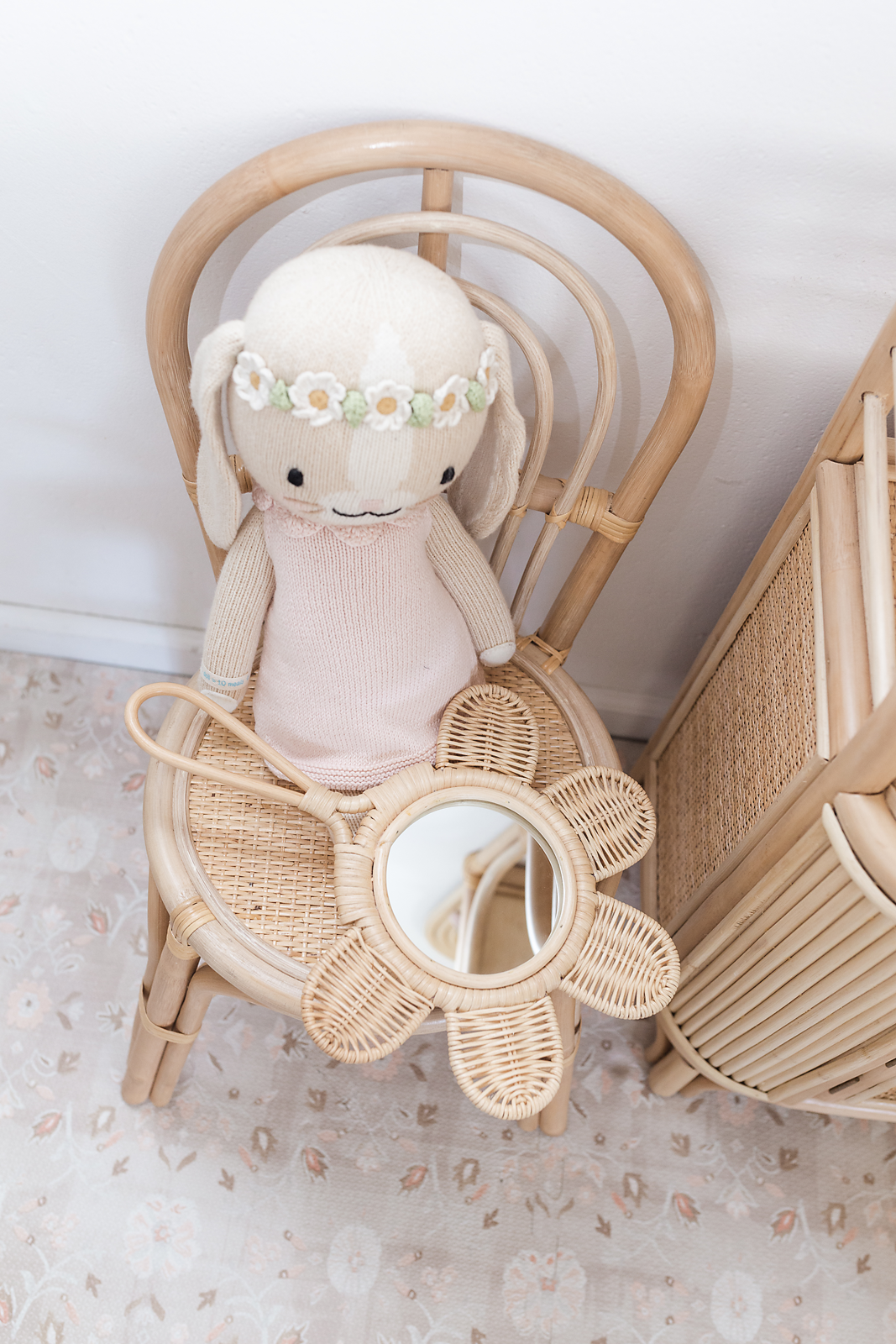 Lila's Rattan Hand Mirror