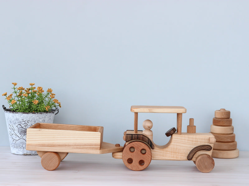 Finn's Wooden Tractor Toy